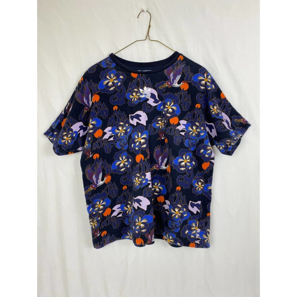 adidas Navy Multicolor Floral Graphic Tee